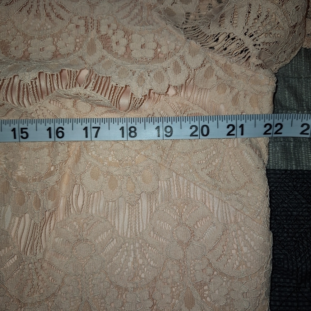 Jessica Howard Size 14W Knee Length Lace Women Peach Dress - Picture 9 of 11